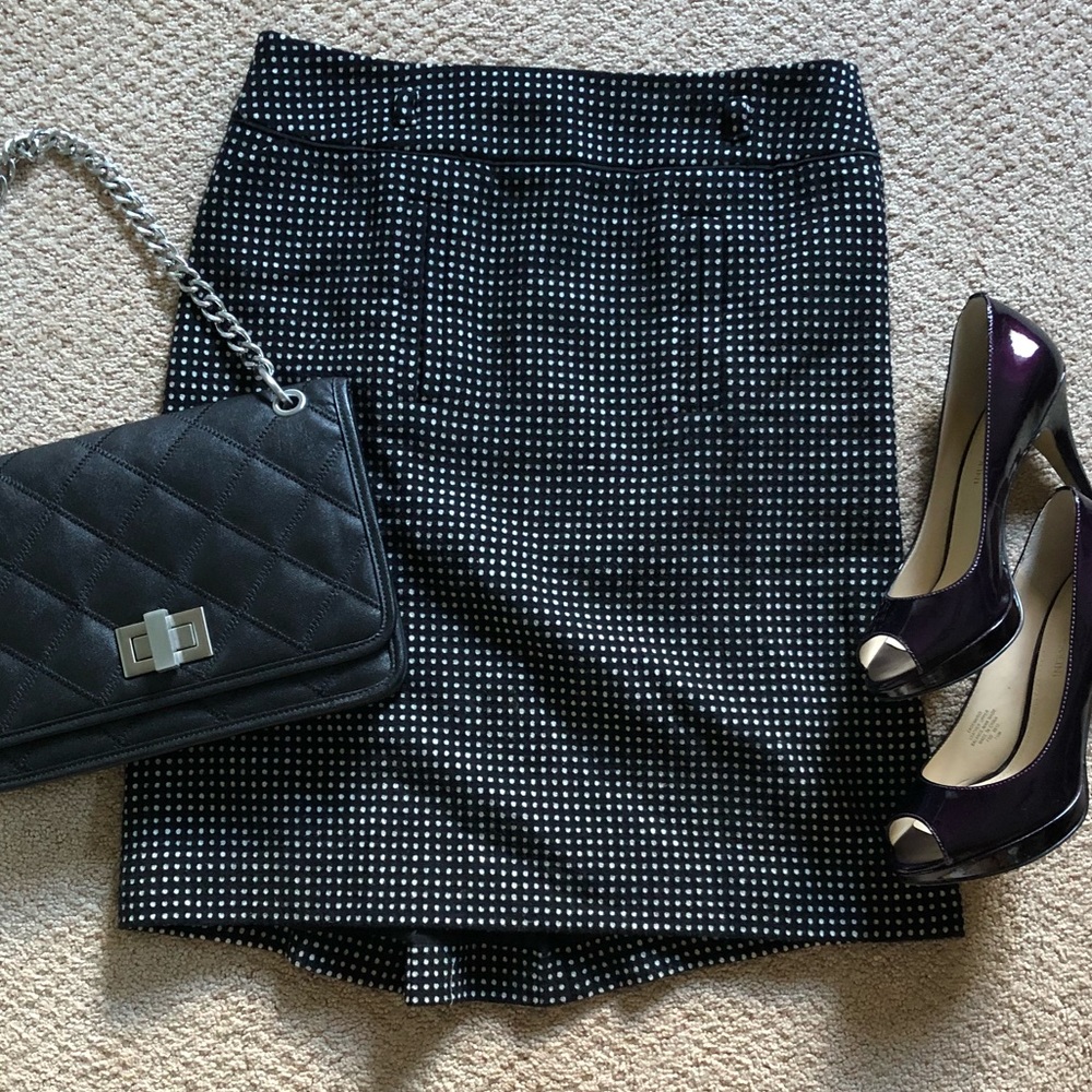 💼 DONATED🖌 Wool Polka Dot Pencil Skirt - Picture 1 of 6